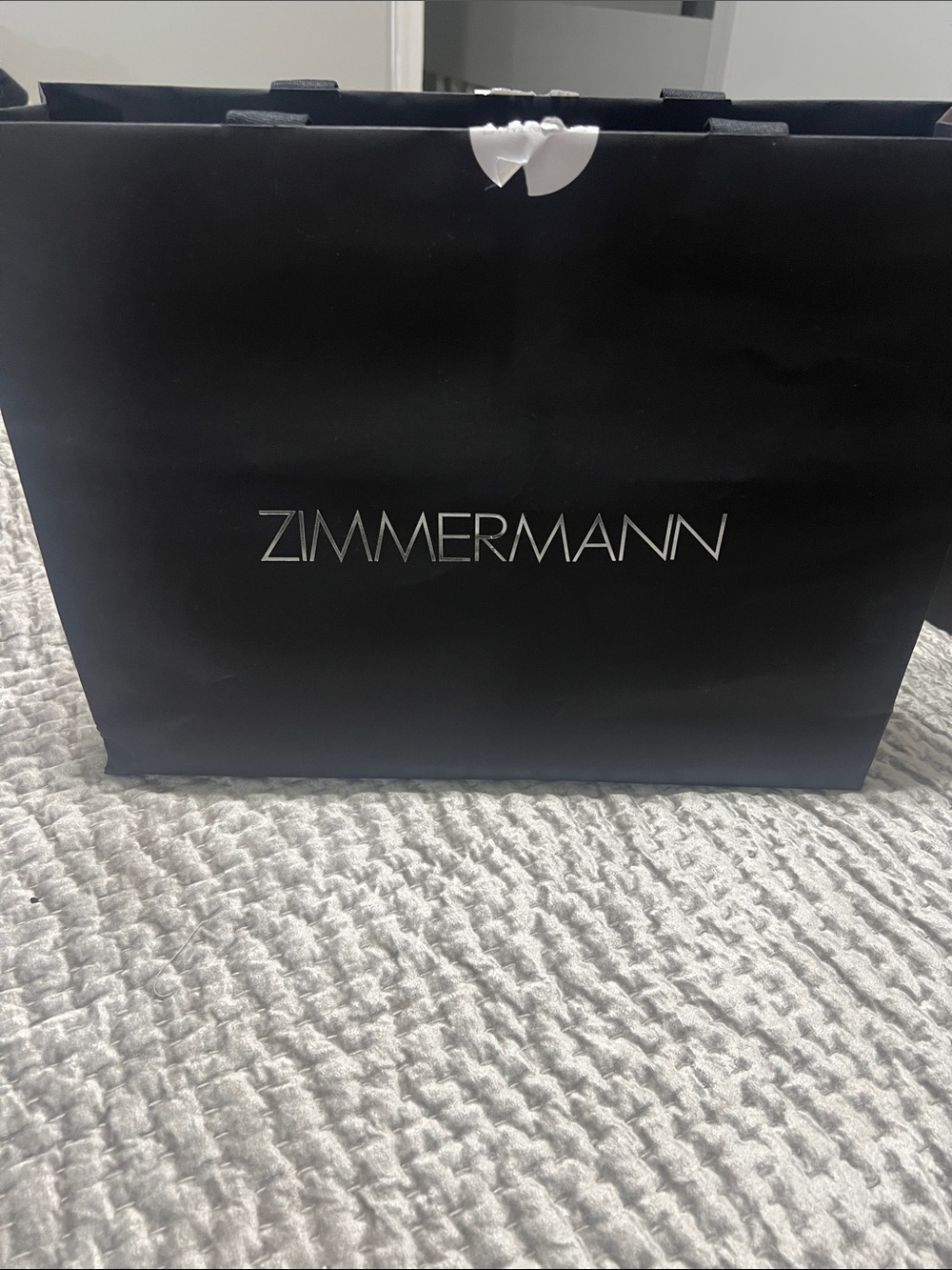 Zimmermann Black Shopping Bag with Silver Logo